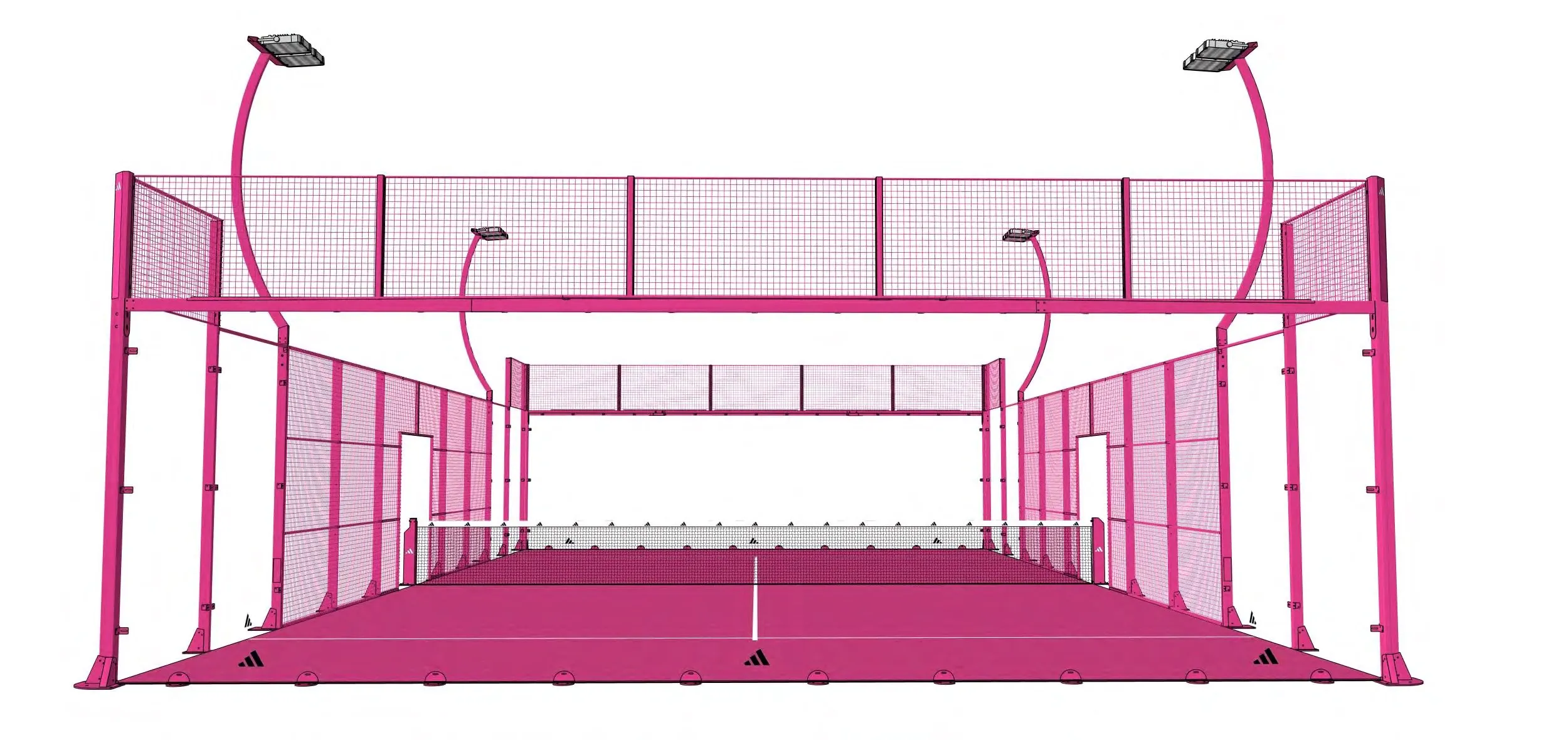 adidas PANOARENA 180 in Full Pink, Blick über das Spielfeld