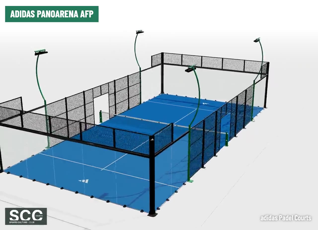 Standbild aus dem SCC-Showcase-Video: adidas Padel Court im 3D-Designer